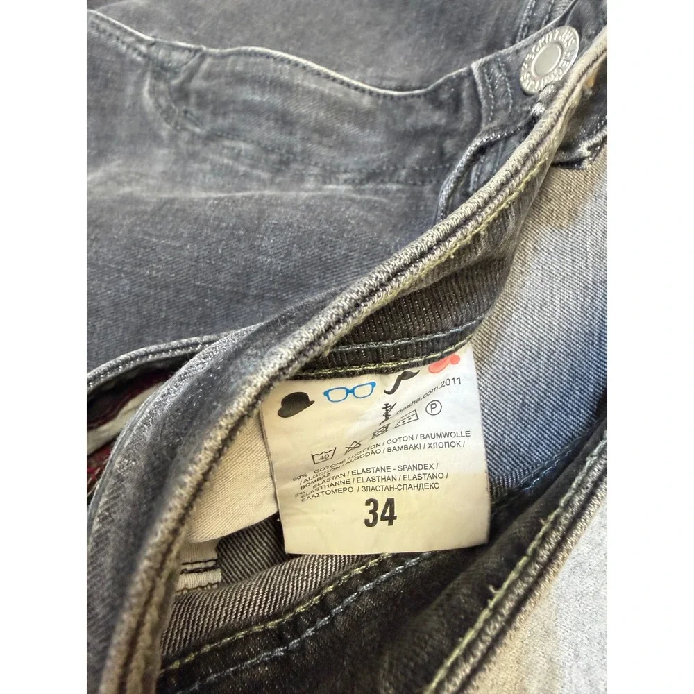 Hackett‎ London Tailored Fit Black Straight Leg Jeans Mens Size 34 Gray Denim